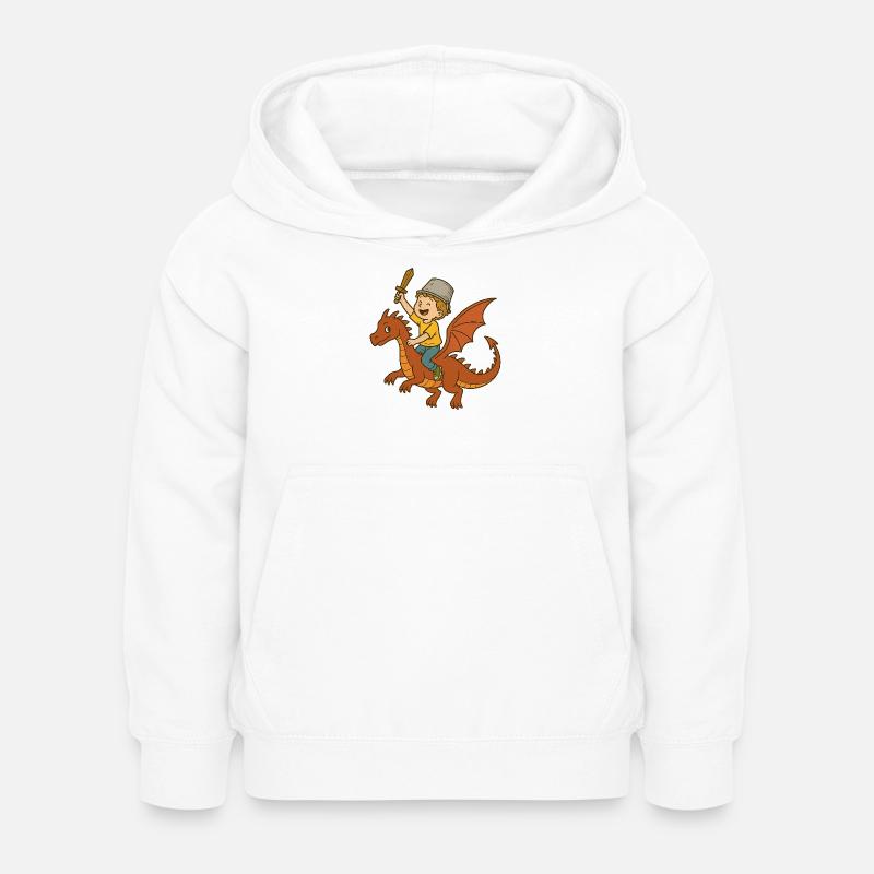 Jeune chevalier dragon à l’épée - Sweat à capuche Enfant - blanc