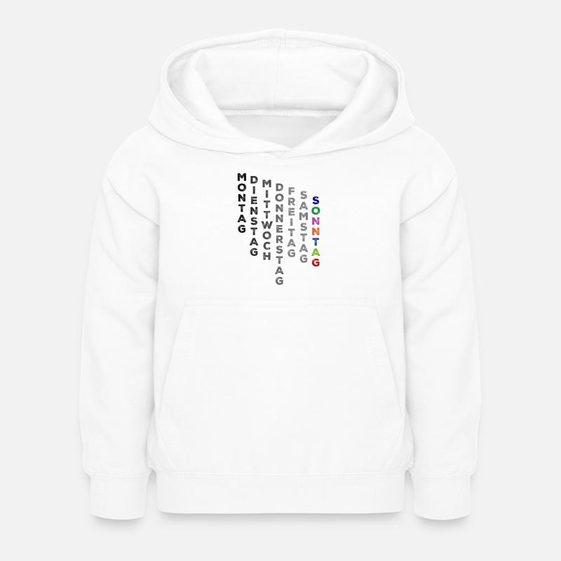 Le dimanche de la semaine - coloré - Sweat à capuche Enfant - blanc