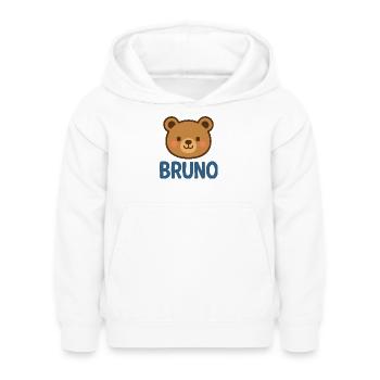 Bruno - Kinder Hoodie - Weiß - Vorne - AI Model Kid Female (0cm)