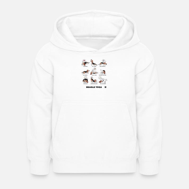 BEAGLE YOGA - Kinder Hoodie - Weiß