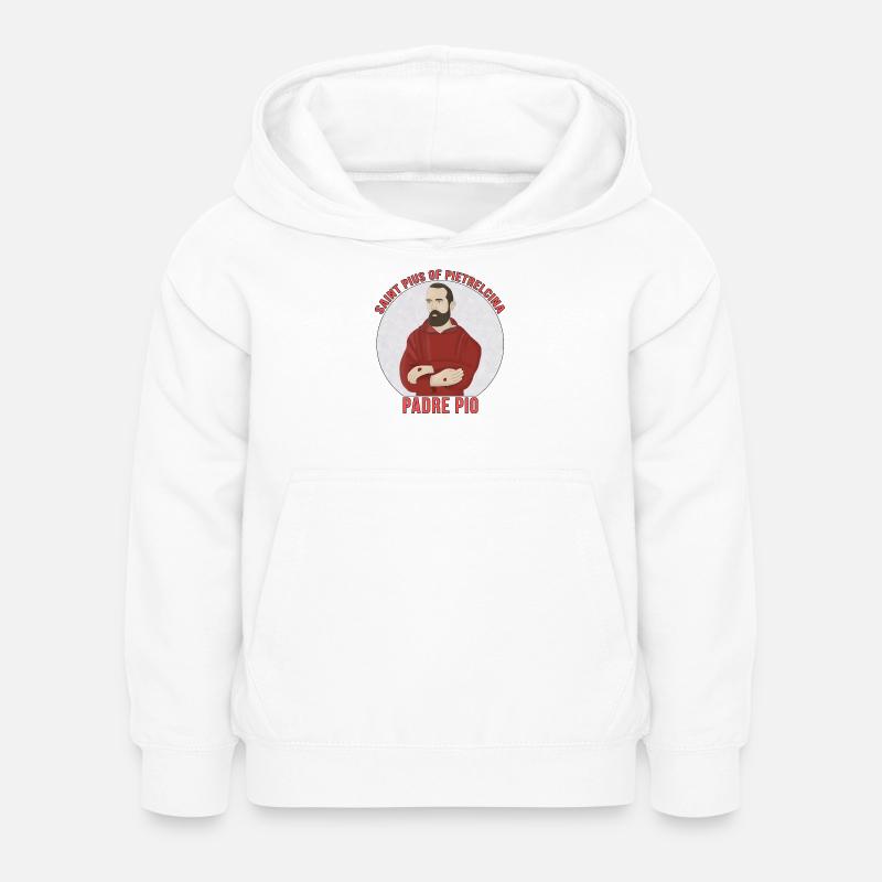 Św Pius Pietrelcina Padre Pio - Dziecięca bluza z kapturem - biały