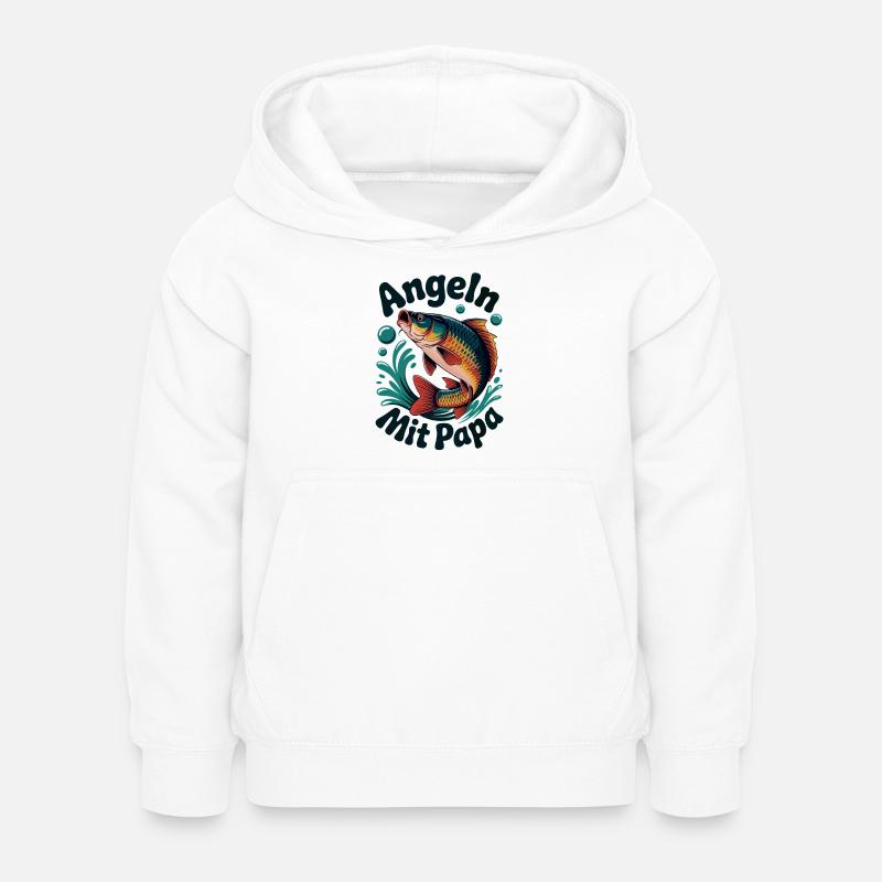 Pêcher avec papa - Sweat à capuche Enfant - blanc