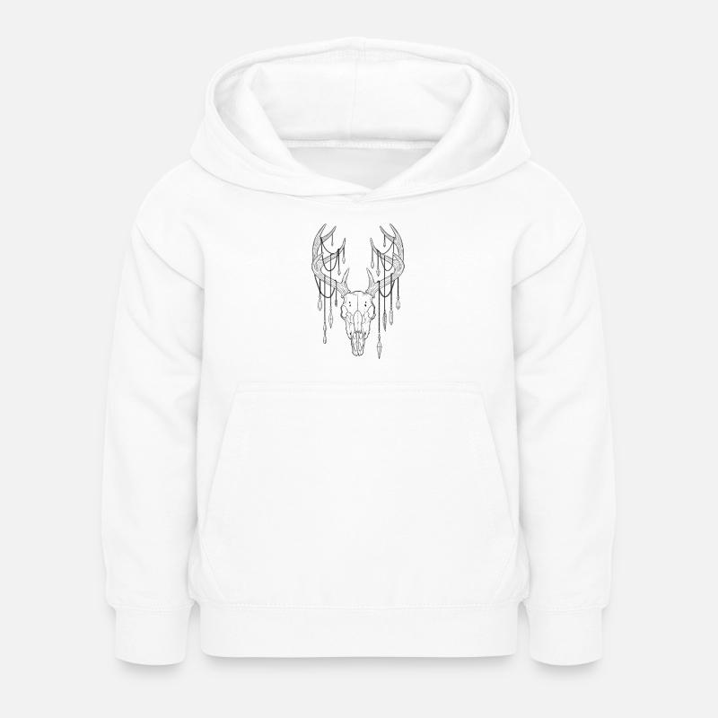 Hirschgeweih mit Kristallen - Kinder Hoodie - Weiß