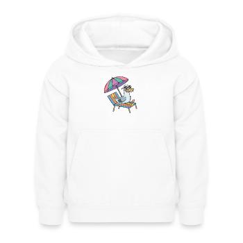 Möwe macht Urlaub - Kinder Hoodie - Weiß - Vorne - AI Model Kid Female (0cm)