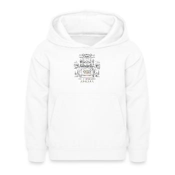 Ankara Kunstmuseum Fassade - Kinder Hoodie - Weiß - Vorne - AI Model Kid Female (0cm)