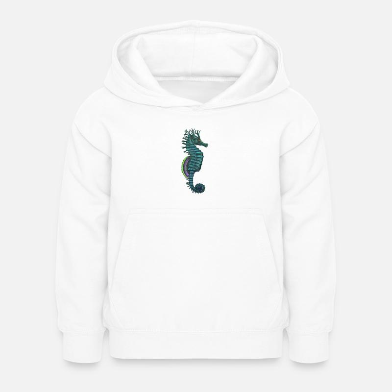 hippocampe - Sweat à capuche Enfant - blanc