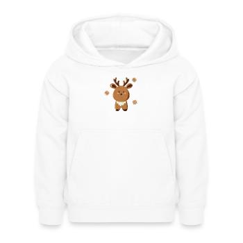 Mignon renne avec des flocons de neige - Sweat à capuche Enfant - blanc - Devant - AI Model Kid Female (0cm)
