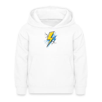 Blau Gelber Strahl - Kinder Hoodie - Weiß - Vorne - AI Model Kid Female (0cm)