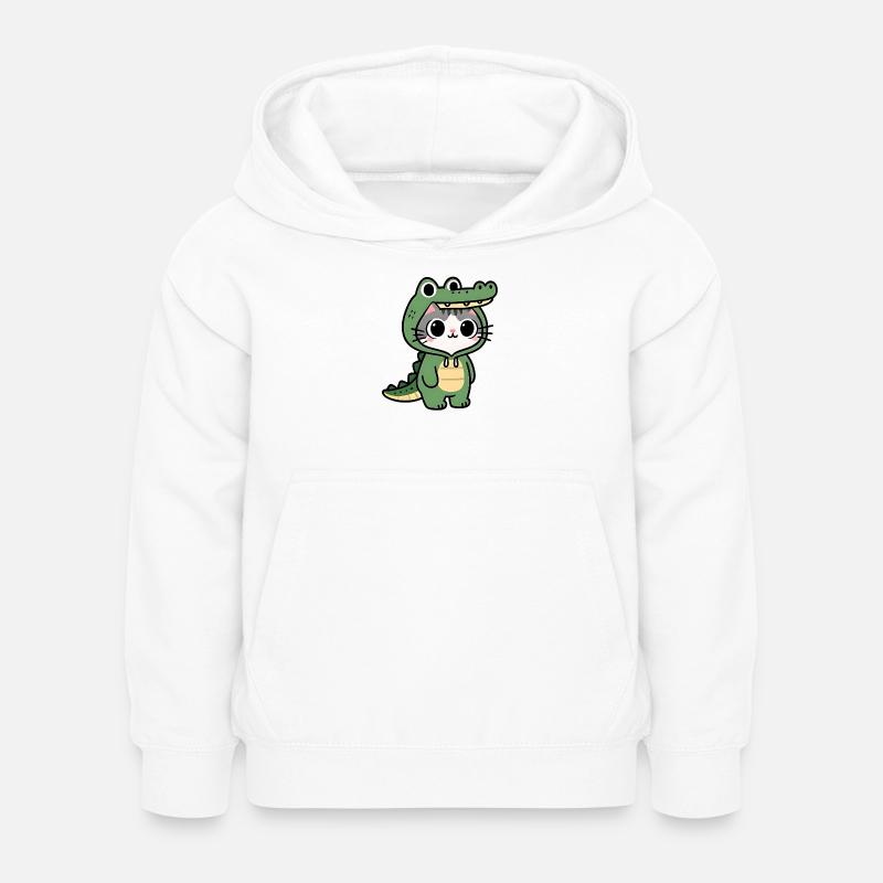 Chat crocodile Kawaii - Sweat à capuche Enfant - blanc