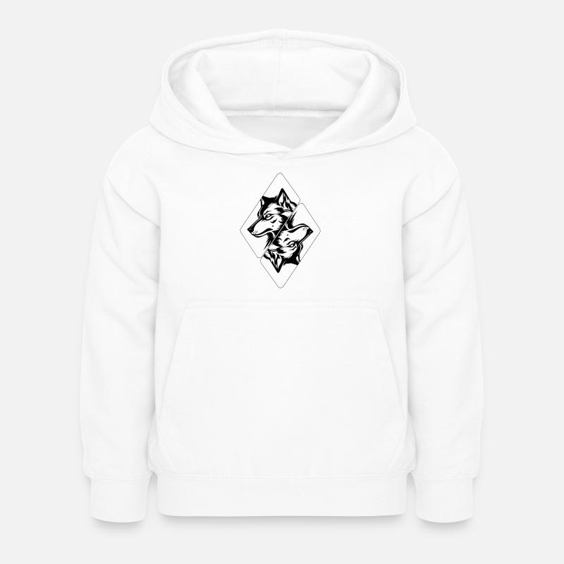 Wolf's Head - Kids Hoodie - white