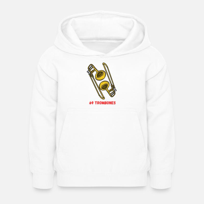 69_Trombones - Sweat à capuche Enfant - blanc