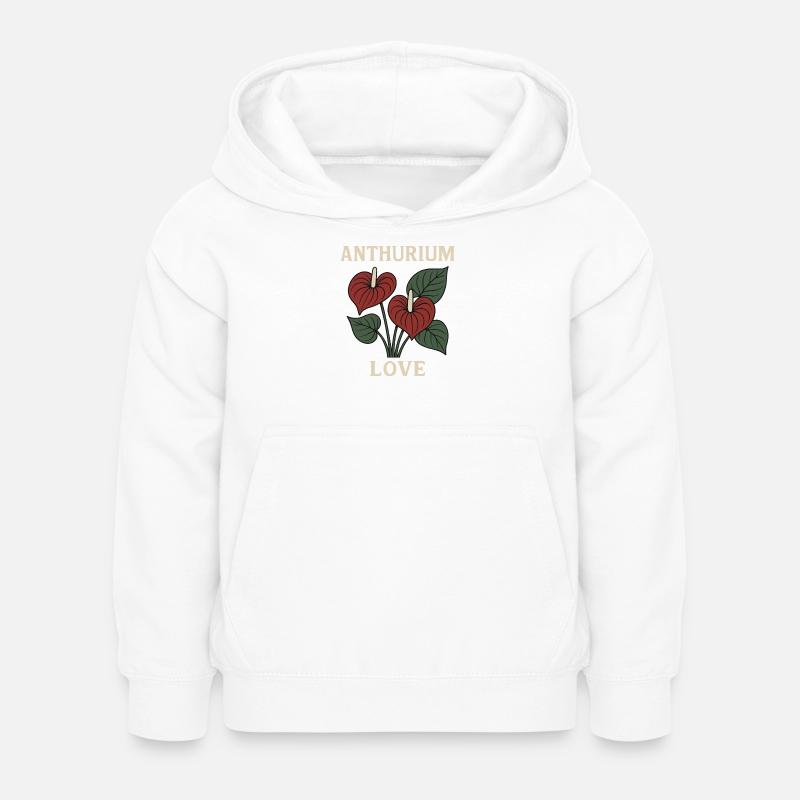 Anthurium Love - Sweat à capuche Enfant - blanc