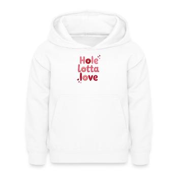 Hole Lotta Love – Süßer Donut Spruch - Kinder Hoodie - Weiß - Vorne - AI Model Kid Female (0cm)