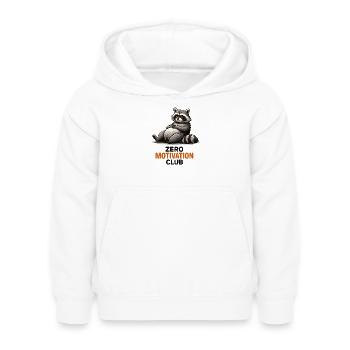 Zero Motivation Waschbärclub - Kinder Hoodie - Weiß - Vorne - AI Model Kid Female (0cm)