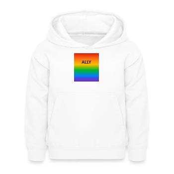 Allié de la fierté - Sweat à capuche Enfant - blanc - Devant - AI Model Kid Female (0cm)
