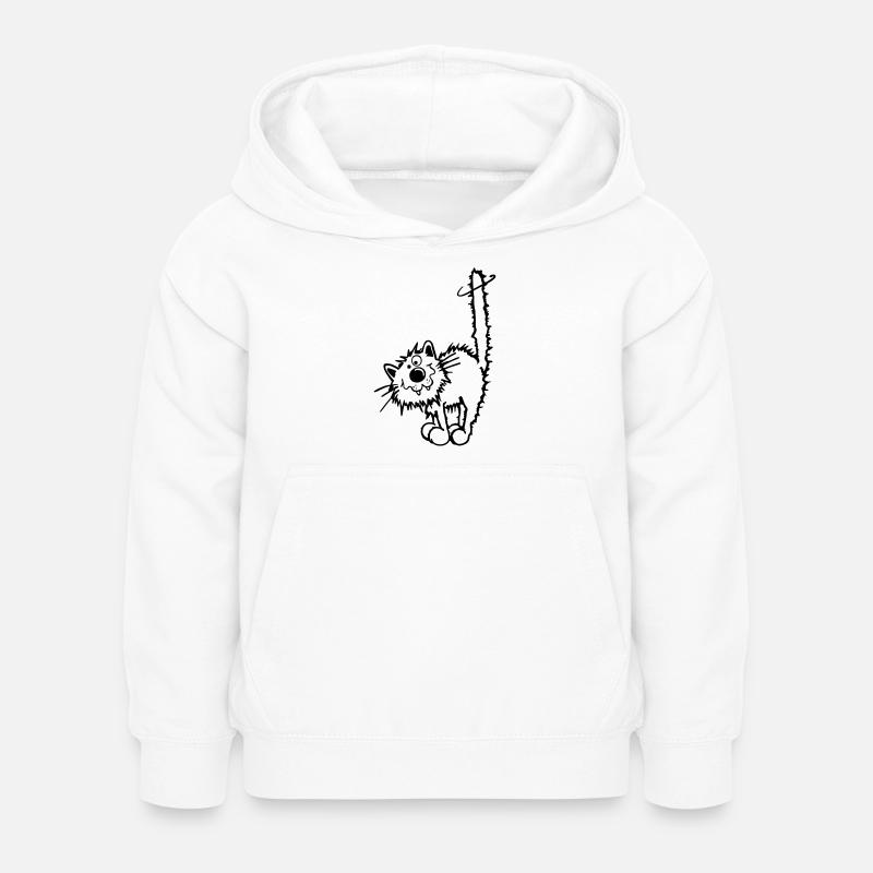 Drôle Chat - Sweat à capuche Enfant - blanc