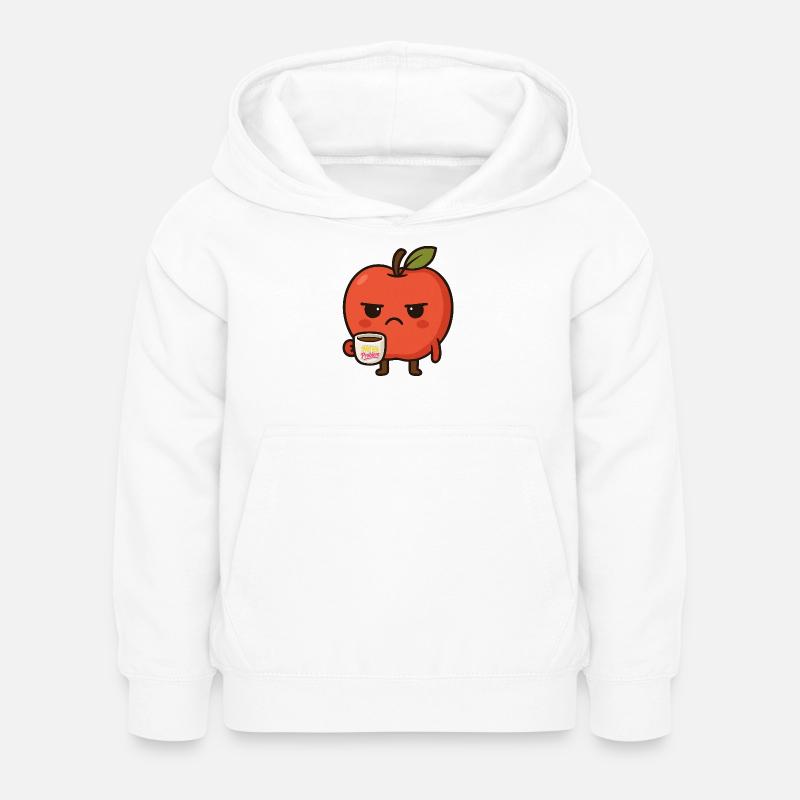Grumpy Kawaii Apple - Funny Not My Problem Meme - Kids Hoodie - white
