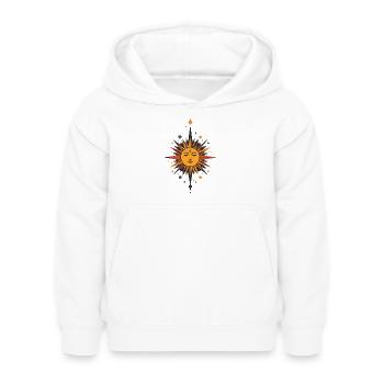Sun Star Talisman Pattern Sun Moon Stars - Kids Hoodie - white - Front - AI Model Kid Female (0cm)