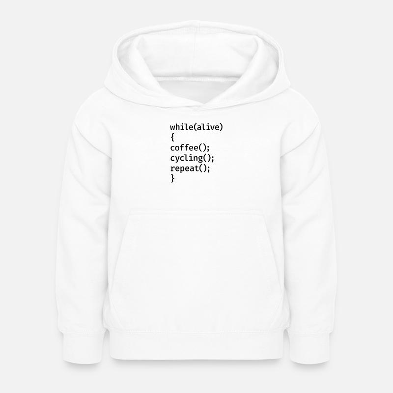 Coding Cycling - Kids Hoodie - white