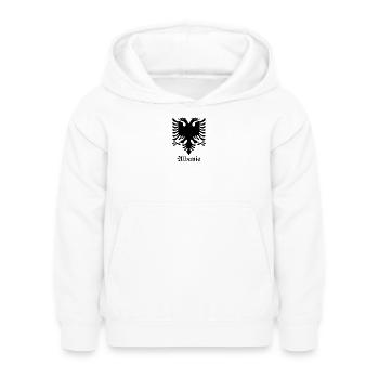 Aigle albanais « Fierté albanaise » - Sweat à capuche Enfant - blanc - Devant - AI Model Kid Female (0cm)