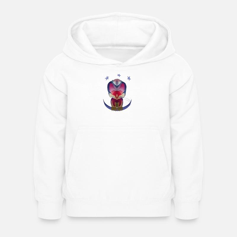 Süßer schlafender Vogel Weiße Sterne - Kinder Hoodie - Weiß