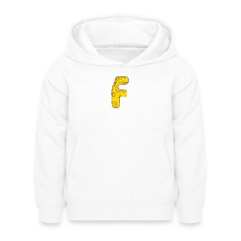 Buchstabe F - Kinder Hoodie - Weiß - Vorne - AI Model Kid Female (0cm)