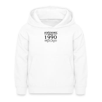 1990 - Kinder Hoodie - Weiß - Vorne - AI Model Kid Female (0cm)