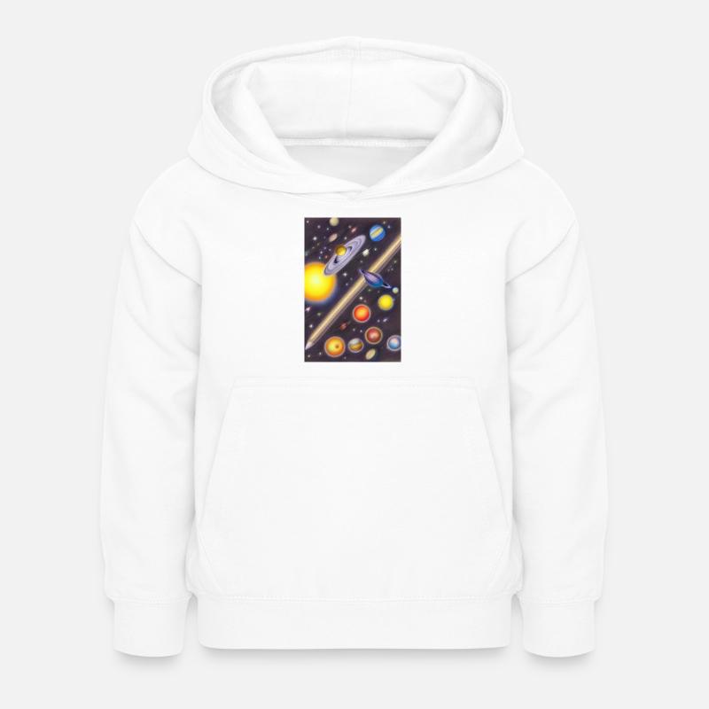 Espace et planètes - Sweat à capuche Enfant - blanc