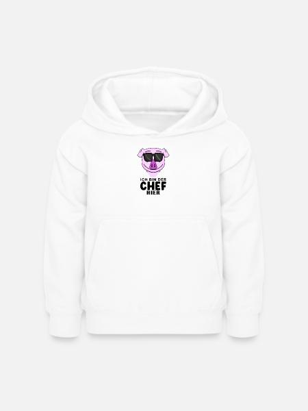 Chef Spruch mit Schwein Motiv - Kinder Hoodie - Weiß