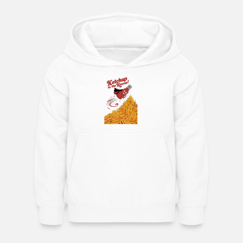 Le ketchup à la rescousse - Sweat à capuche Enfant - blanc