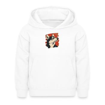 Husky - Kids Hoodie - white - Front - AI Model Kid Female (0cm)