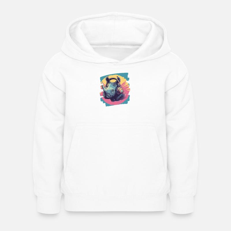 Rhinocéros - Sweat à capuche Enfant - blanc