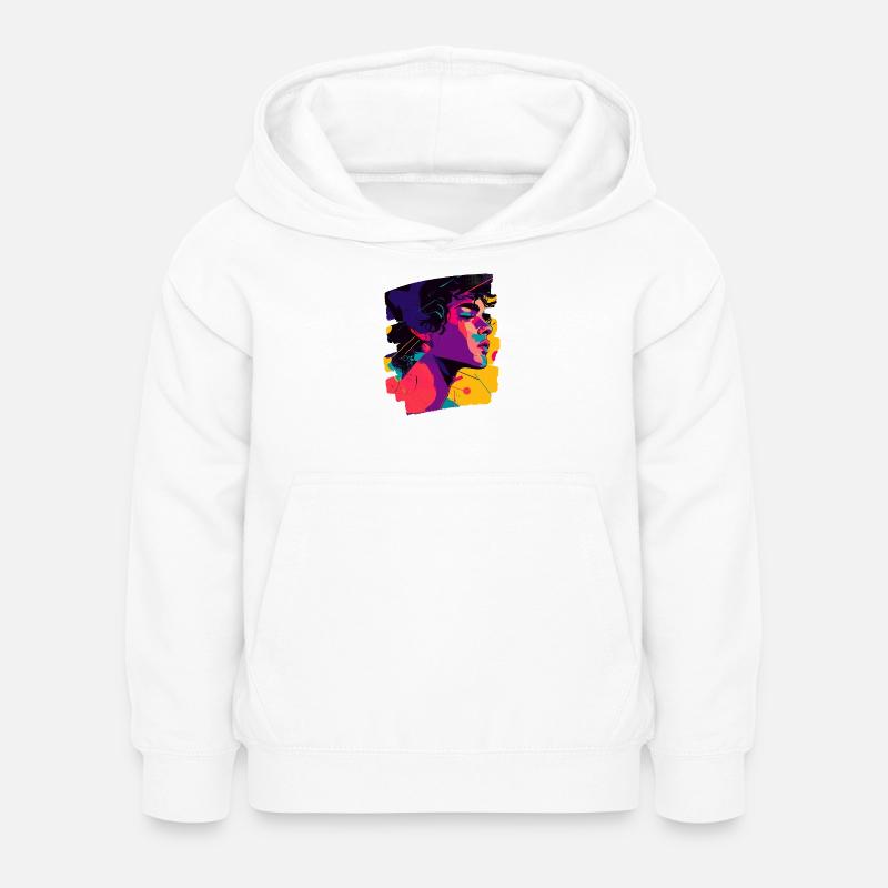 Anni '80 - Felpa con cappuccio per bambini - bianco