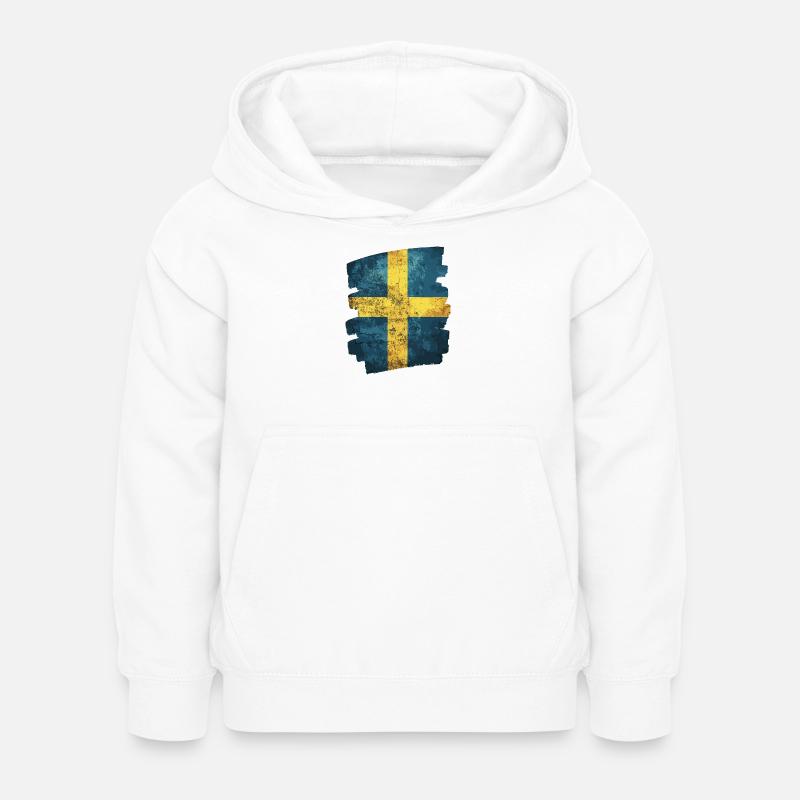 Drapeau suédois Suède - Sweat à capuche Enfant - blanc