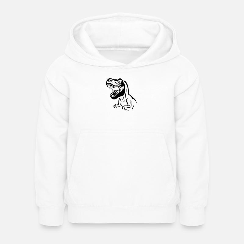 Morsure Dino Silhouette Rex - Sweat à capuche Enfant - blanc