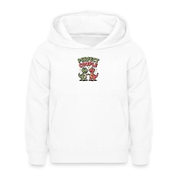 Perfect Koppel Dinosaurus Liefde - Kinderhoodie - wit - Voor - AI Model Kid Female (0cm)