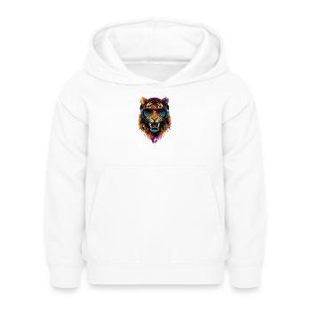 Säbelzahntiger Smilodon Raubkatze Säbelzahn Tiger - Kinder Hoodie - Weiß - Vorne - AI Model Kid Female (0cm)