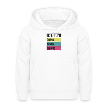 I’m Jenny Doing Jenny Things Retro Colors - Kids Hoodie - white - Front - AI Model Kid Female (0cm)