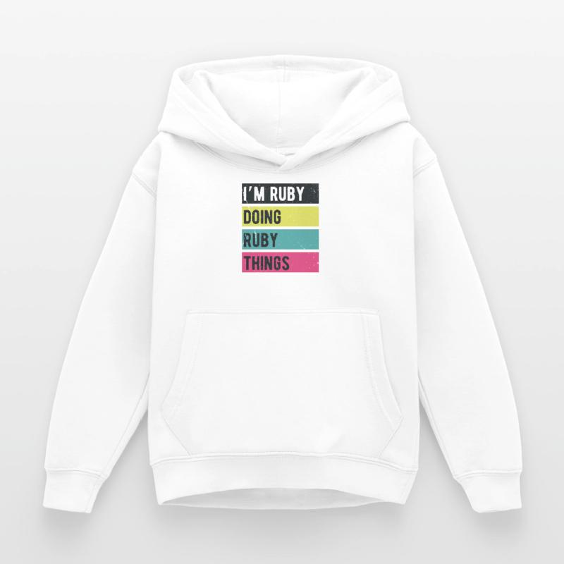 I’m Ruby Doing Ruby Things Retro Colors Kids Hoodie