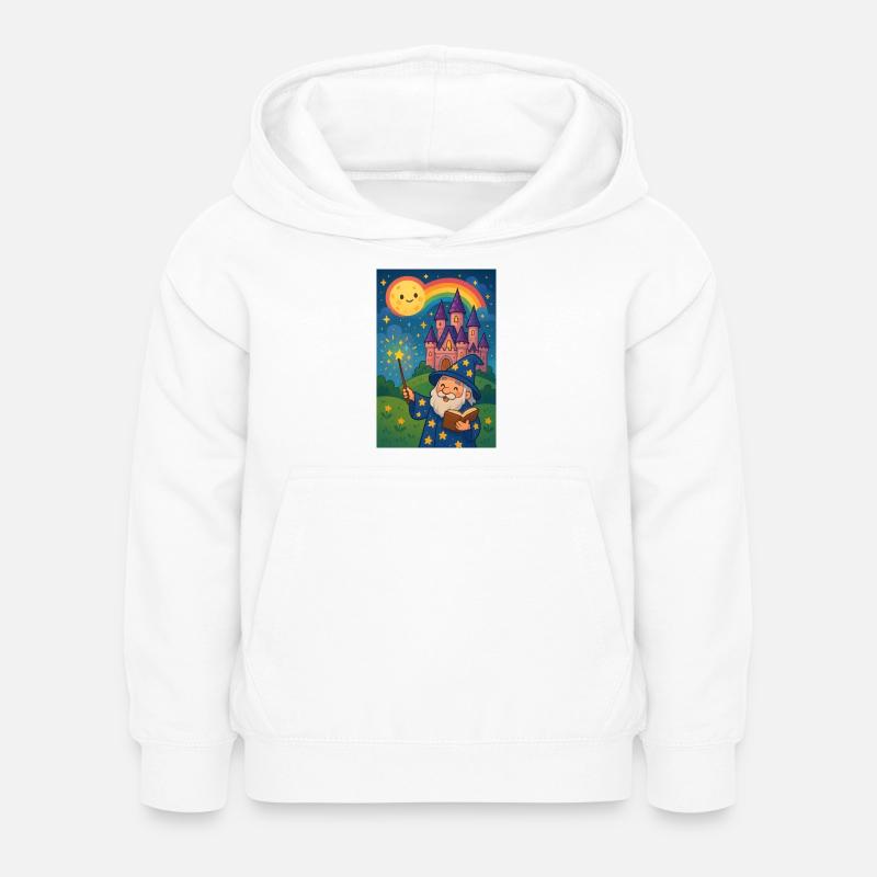 Arkaner Zauberer und Sternenschloss - Kinder Hoodie - Weiß
