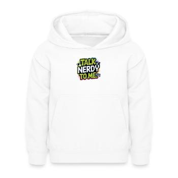 Talk Nerdy to me - Kinder Hoodie - Weiß - Vorne - AI Model Kid Female (0cm)