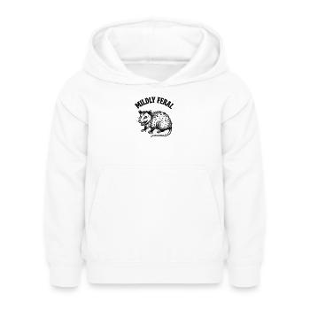 Mildly Feral Funny Possum - Kids Hoodie - white - Front - AI Model Kid Female (0cm)