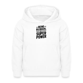 Expressions en langue étrangère Cadeau drôle en langue étrangère - Sweat à capuche Enfant - blanc - Devant - AI Model Kid Female (0cm)