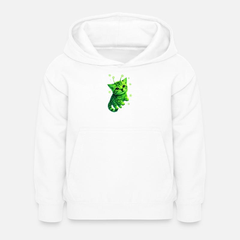 Alien Cat - Sweat à capuche Enfant - blanc