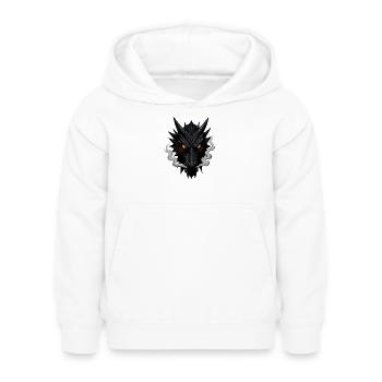 Tête de Dragon Sombre - Sweat à capuche Enfant - blanc - Devant - AI Model Kid Female (0cm)