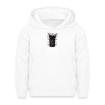 Éclaboussure de réservoir d’huile en colère - Sweat à capuche Enfant - blanc - Devant - AI Model Kid Female (0cm)