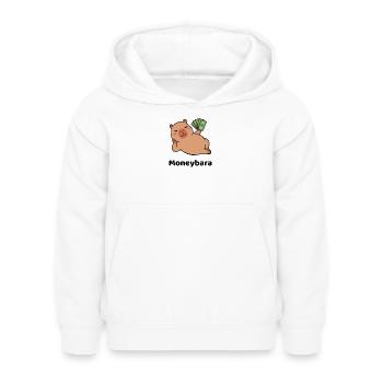 Erfolgreiches Schwein mit Bargeld-Lockerung - Kinder Hoodie - Weiß - Vorne - AI Model Kid Female (0cm)