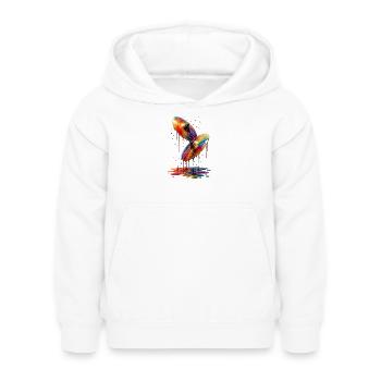 Becken mit tropfenden Farben - Kinder Hoodie - Weiß - Vorne - AI Model Kid Female (0cm)