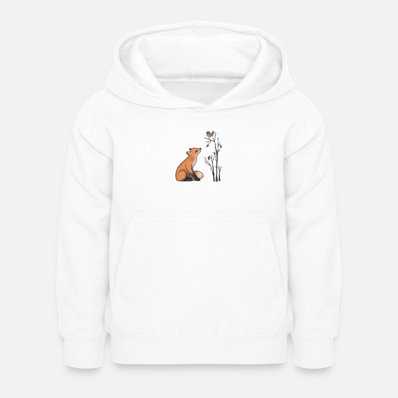 Renard et robin - Sweat à capuche Enfant - blanc