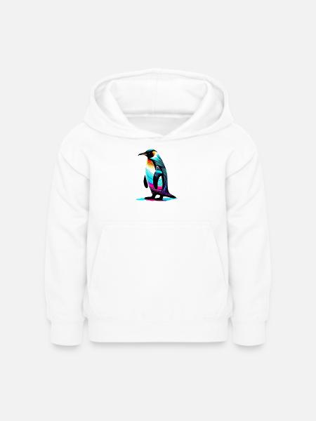 Pinguin - Kinder Hoodie - Weiß